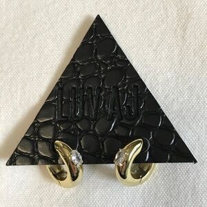 NWT LUV AJ Stone Orb Hoops Gold Plated $55 RETAIL